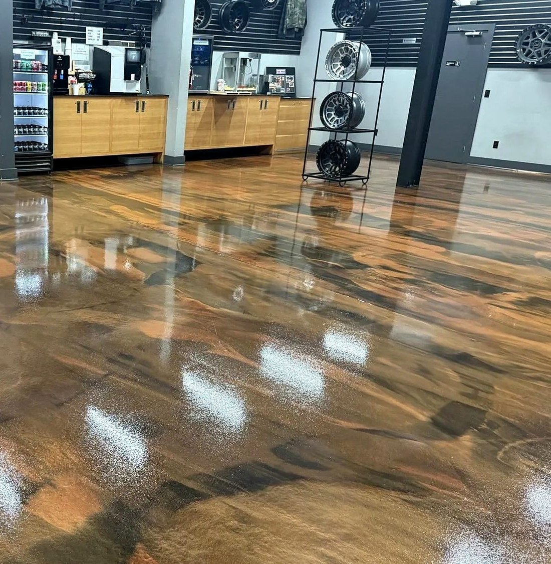 A glossy retail store floor